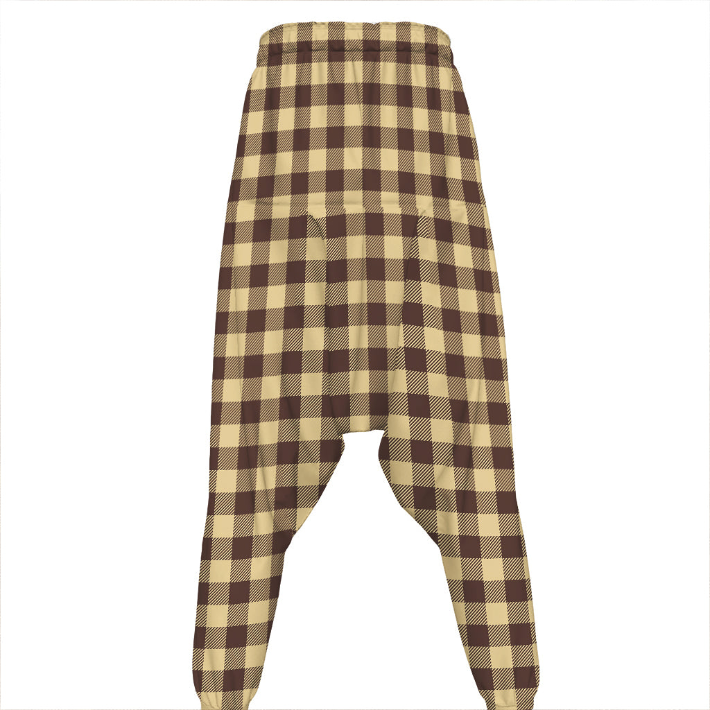 Brown And Beige Buffalo Check Print Hammer Pants