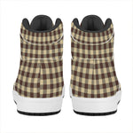 Brown And Beige Buffalo Check Print High Top Leather Sneakers