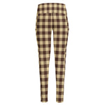 Brown And Beige Buffalo Check Print High-Waisted Pocket Leggings