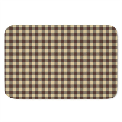 Brown And Beige Buffalo Check Print Indoor Door Mat