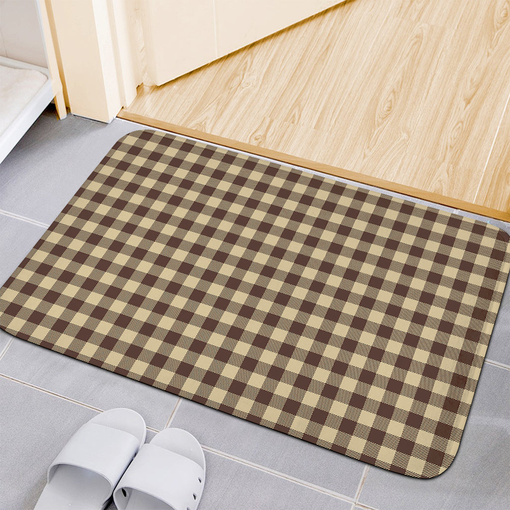 Brown And Beige Buffalo Check Print Indoor Door Mat