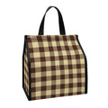 Brown And Beige Buffalo Check Print Insulated Lunch Tote