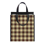 Brown And Beige Buffalo Check Print Insulated Lunch Tote