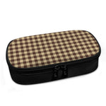 Brown And Beige Buffalo Check Print Insulin Cooler Travel Case