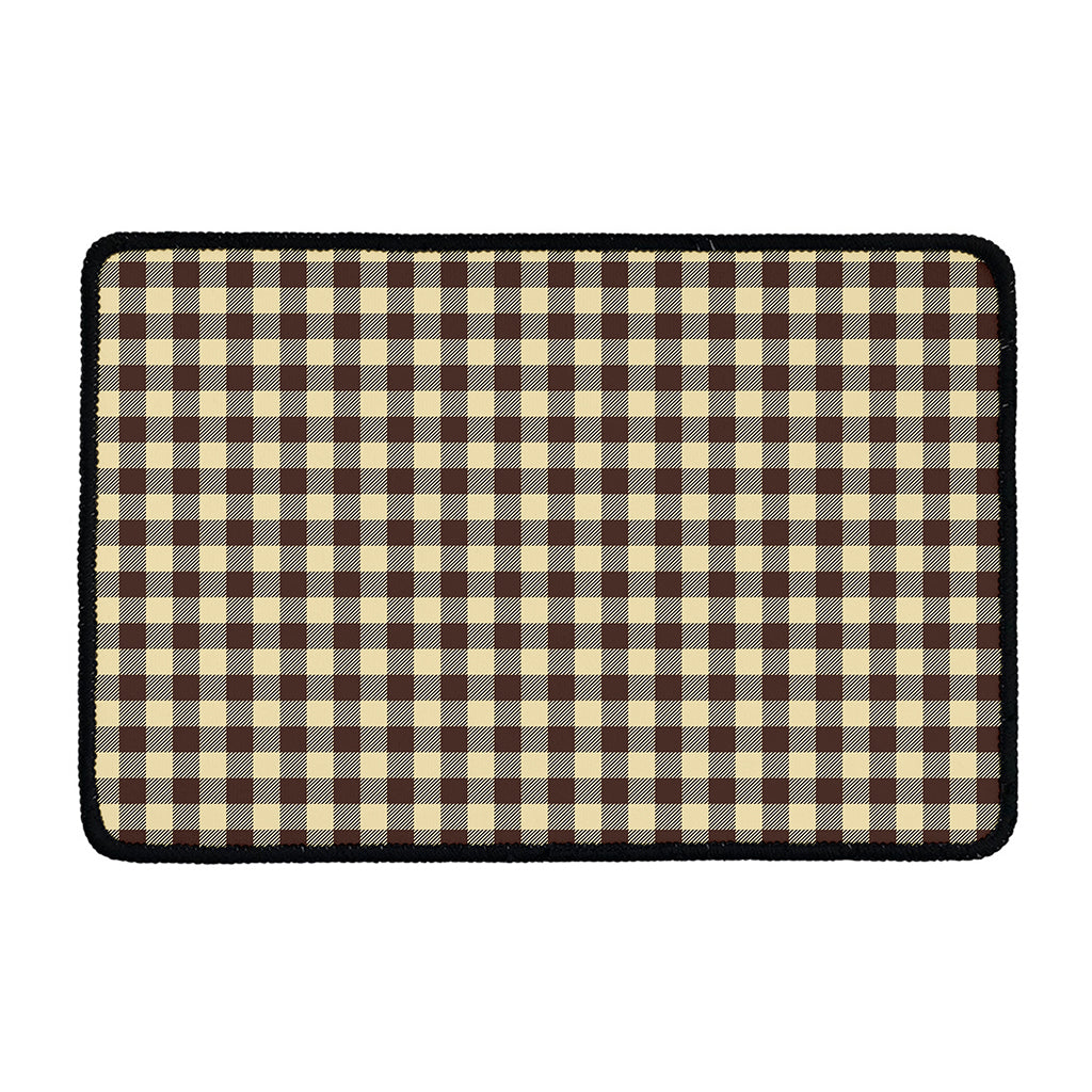 Brown And Beige Buffalo Check Print Kitchen Mat