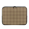 Brown And Beige Buffalo Check Print Laptop Sleeve