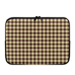 Brown And Beige Buffalo Check Print Laptop Sleeve