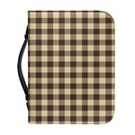 Brown And Beige Buffalo Check Print Leather Bible Cover