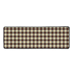 Brown And Beige Buffalo Check Print Long Kitchen Mat