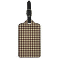 Brown And Beige Buffalo Check Print Luggage Tag