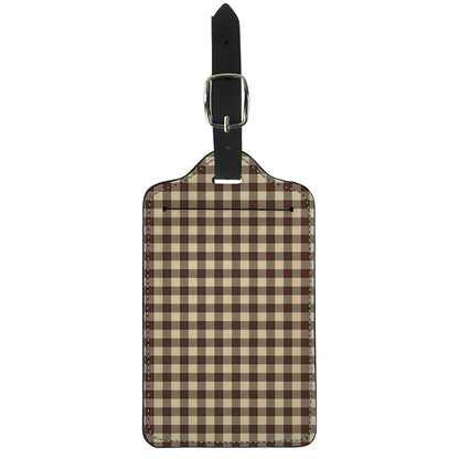 Brown And Beige Buffalo Check Print Luggage Tag