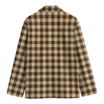 Brown And Beige Buffalo Check Print Men's Blazer