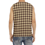 Brown And Beige Buffalo Check Print Men's Fitness Tank Top