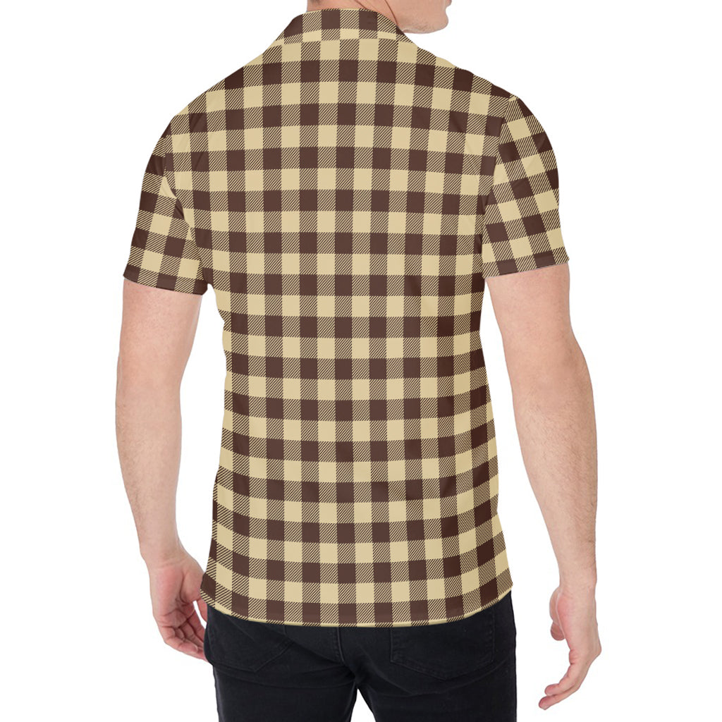 Brown And Beige Buffalo Check Print Men's Shirt