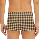 Brown And Beige Buffalo Check Print Men's Short Boxer Briefs