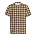 Brown And Beige Buffalo Check Print Men's Athletic T-Shirt