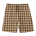 Brown And Beige Buffalo Check Print Men's Swim Trunks