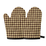 Brown And Beige Buffalo Check Print Oven Mitts