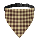 Brown And Beige Buffalo Check Print Over The Collar Dog Bandana