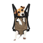 Brown And Beige Buffalo Check Print Pet Carrier Backpack