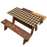 Brown And Beige Buffalo Check Print Picnic Table Cover