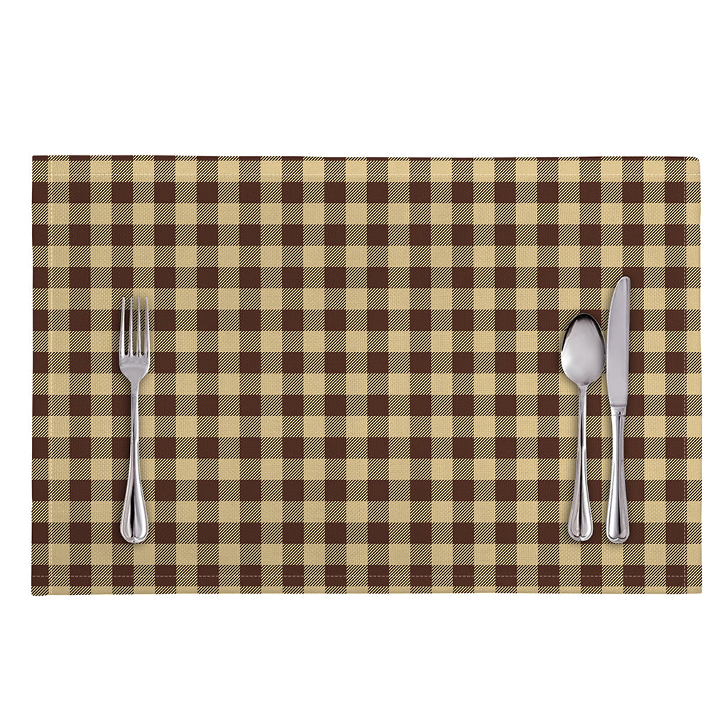 Brown And Beige Buffalo Check Print Placemat
