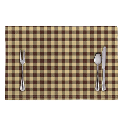 Brown And Beige Buffalo Check Print Placemat