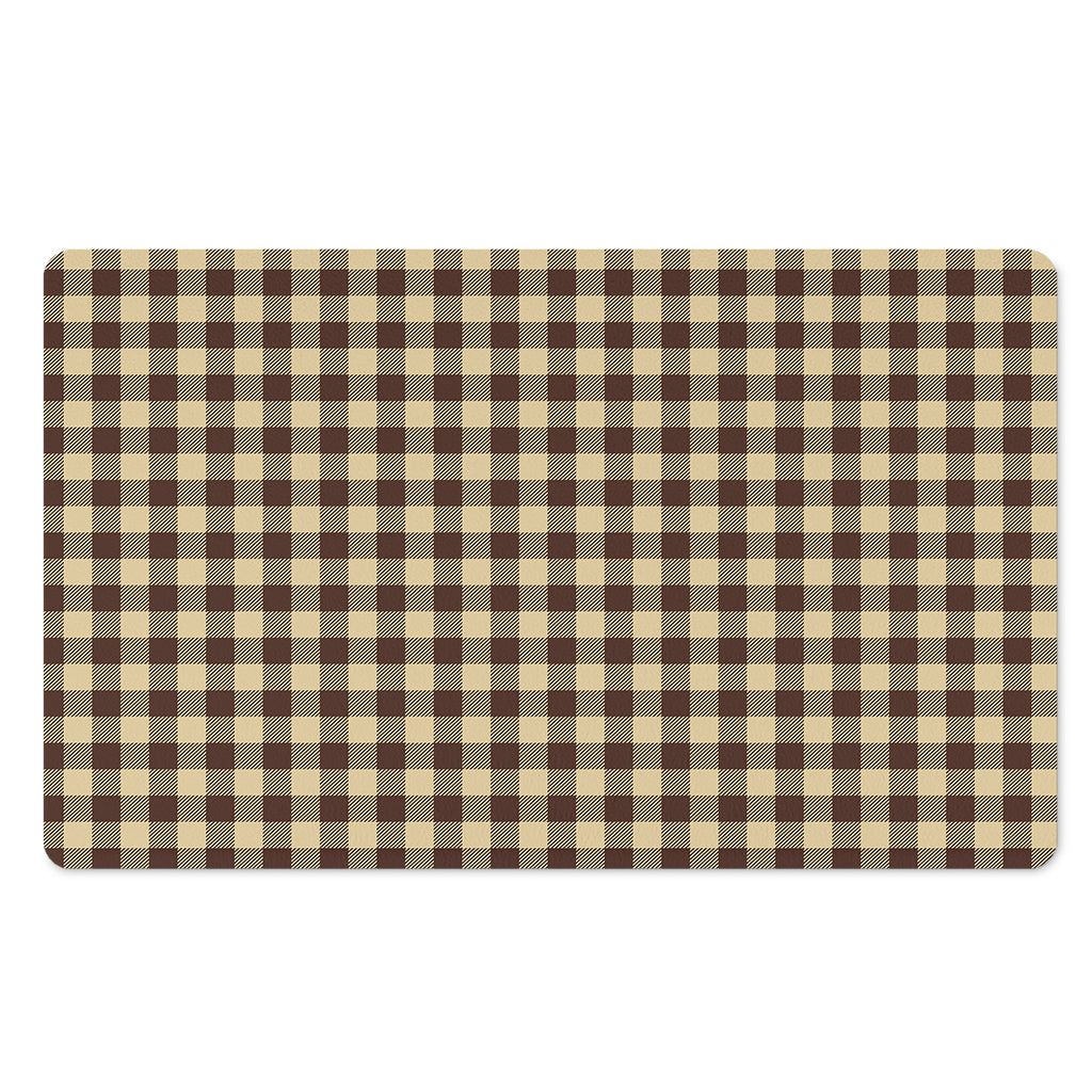 Brown And Beige Buffalo Check Print Polyester Doormat