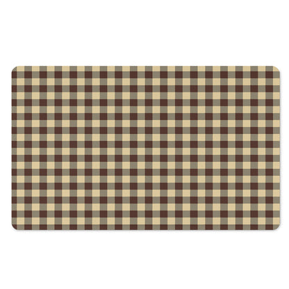 Brown And Beige Buffalo Check Print Polyester Doormat