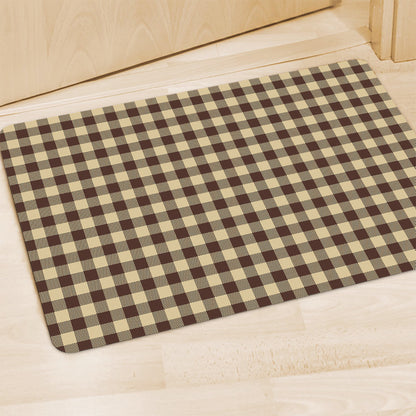 Brown And Beige Buffalo Check Print Polyester Doormat