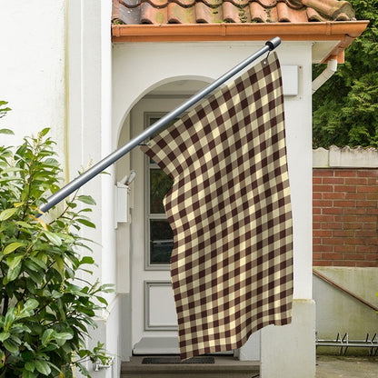Brown And Beige Buffalo Check Print Polyester Flag