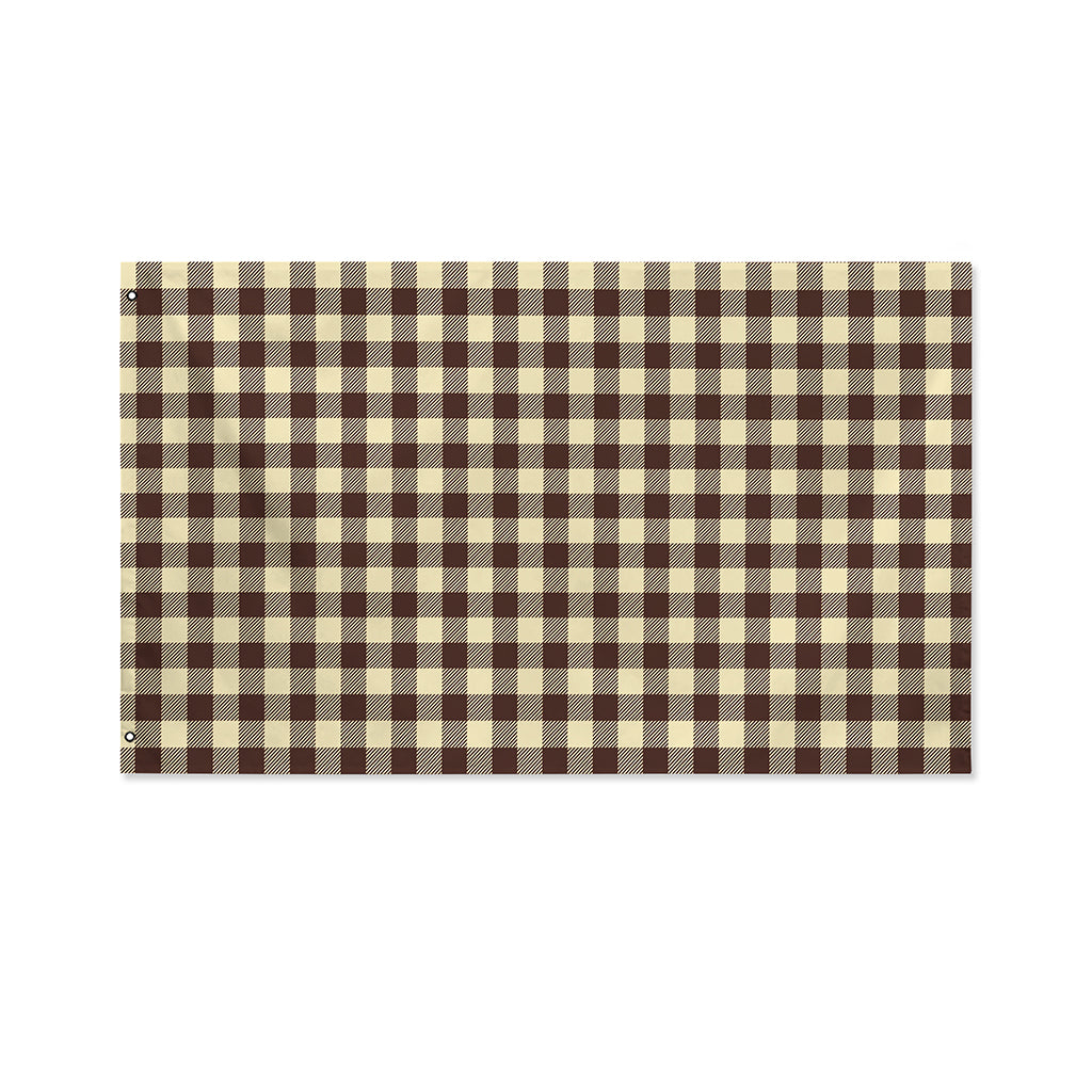 Brown And Beige Buffalo Check Print Polyester Flag