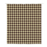 Brown And Beige Buffalo Check Print Polyester Shower Curtain