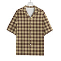 Brown And Beige Buffalo Check Print Rayon Hawaiian Shirt