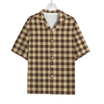 Brown And Beige Buffalo Check Print Rayon Hawaiian Shirt