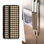 Brown And Beige Buffalo Check Print Refrigerator Handle Covers