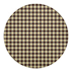 Brown And Beige Buffalo Check Print Round Blanket