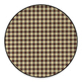 Brown And Beige Buffalo Check Print Round Floor Mat