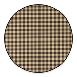 Brown And Beige Buffalo Check Print Round Floor Mat