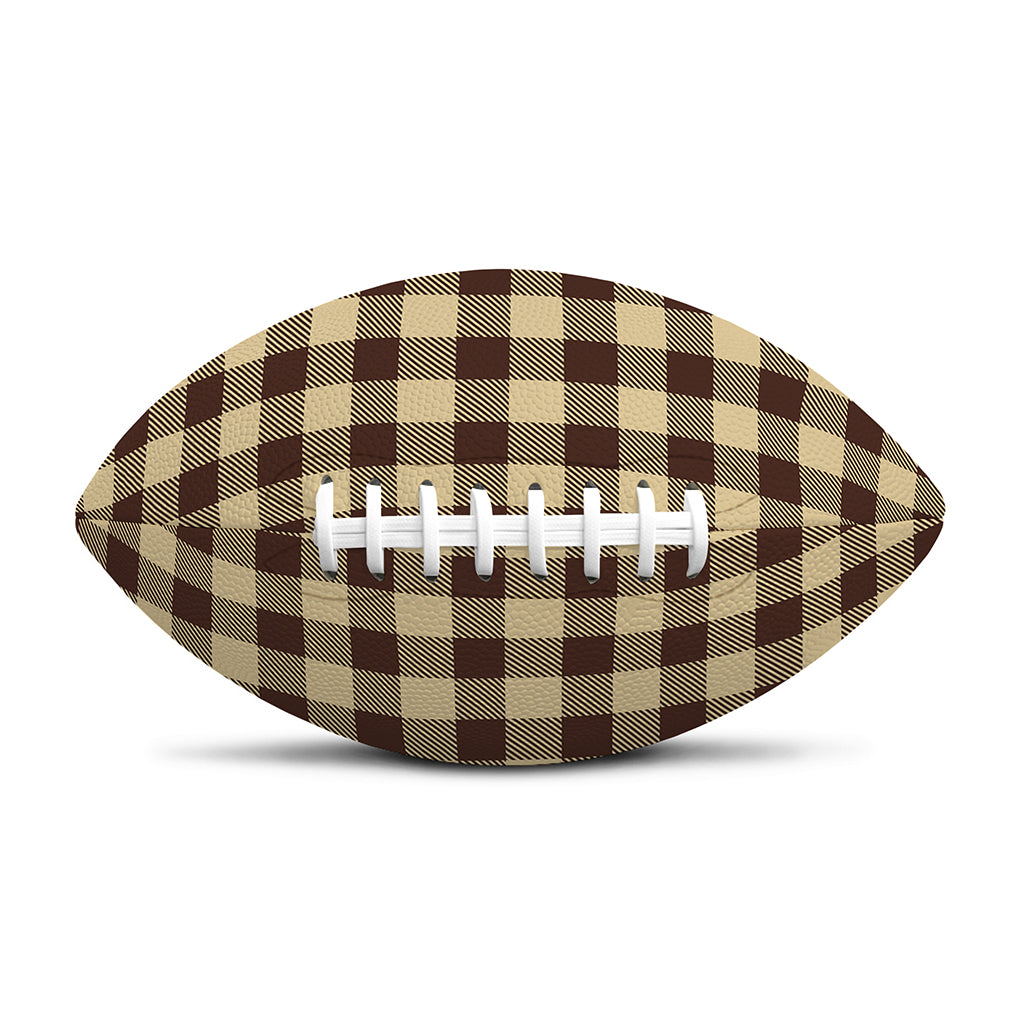 Brown And Beige Buffalo Check Print Rugby Ball