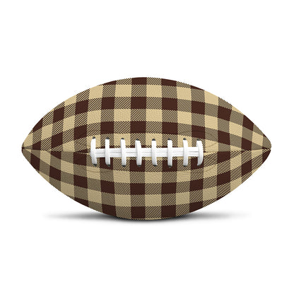Brown And Beige Buffalo Check Print Rugby Ball