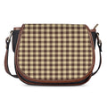 Brown And Beige Buffalo Check Print Saddle Bag