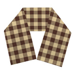 Brown And Beige Buffalo Check Print Scarf