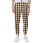 Brown And Beige Buffalo Check Print Scuba Joggers