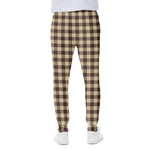Brown And Beige Buffalo Check Print Scuba Joggers