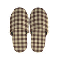 Brown And Beige Buffalo Check Print Slippers