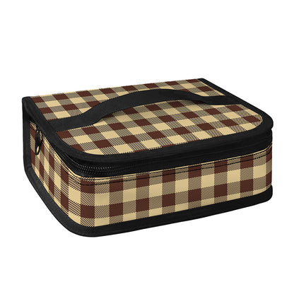 Brown And Beige Buffalo Check Print Small Lunch Bag