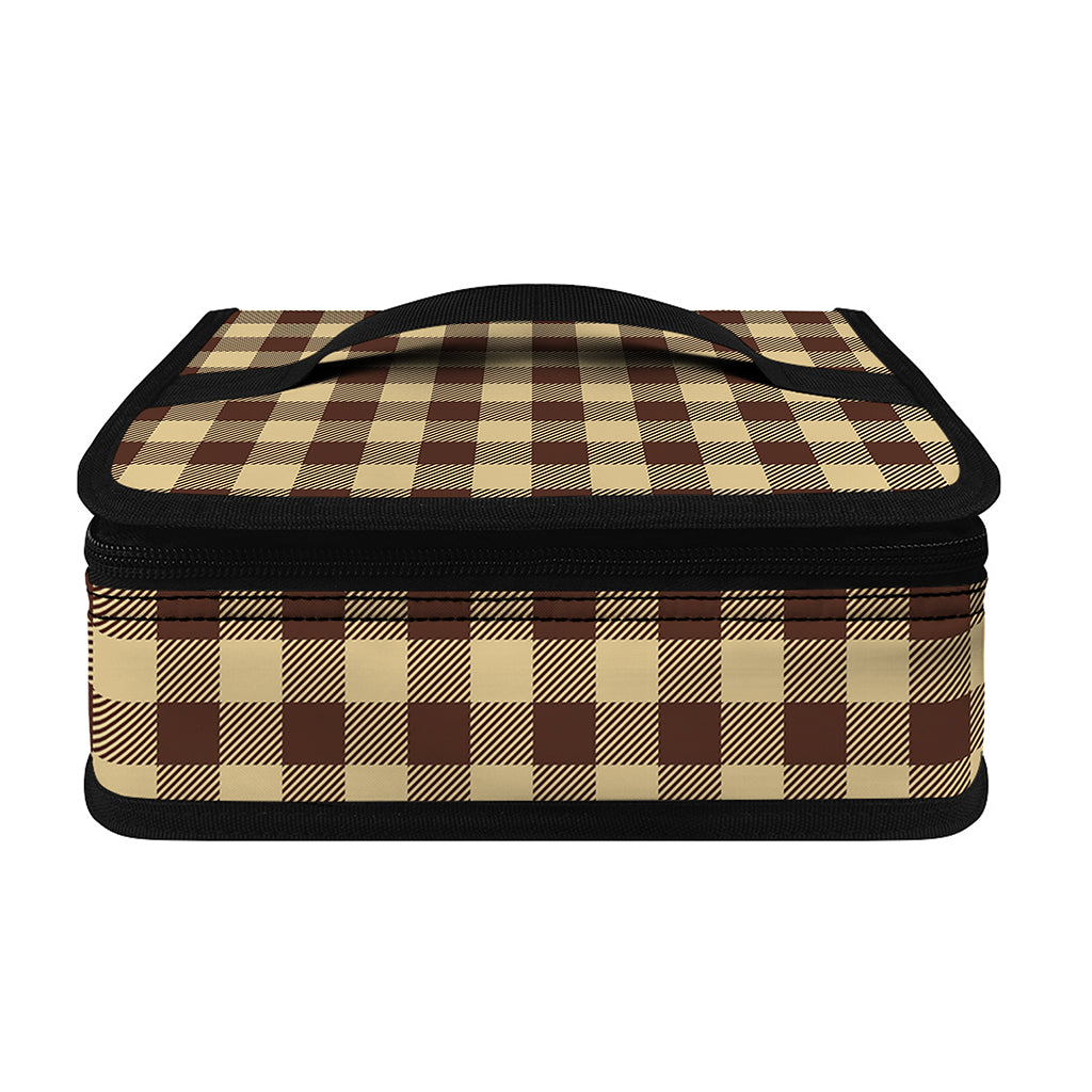 Brown And Beige Buffalo Check Print Small Lunch Bag