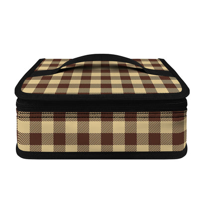 Brown And Beige Buffalo Check Print Small Lunch Bag