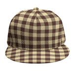 Brown And Beige Buffalo Check Print Snapback Cap